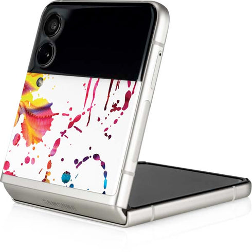 Chromatic Splatter White Galaxy Z Flip4 5G Skin